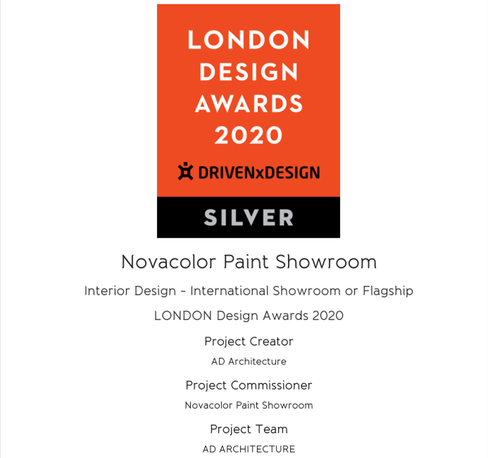 NOVACOLOR藝術(shù)漆展廳，斬獲London Design Awards2020倫敦設(shè)計大獎